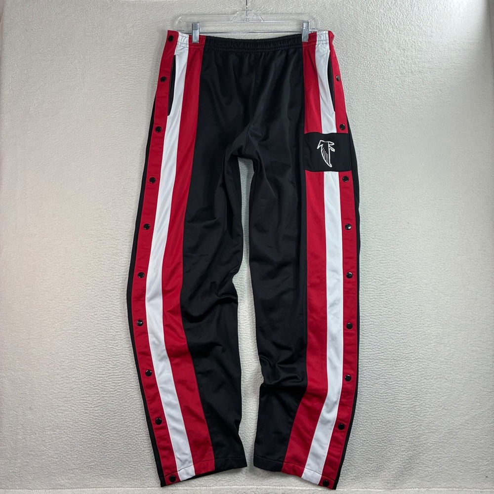 Vintage Atlanta Falcons Track Pant Men L Black Red Tearaway Breakaway Phenom NFL